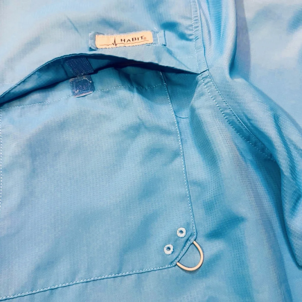 NWT Habit Mens Vented Quick Dry Shirt Size:3XL UPF 40+ Cooling Wicking Blue - Picture 5 of 11